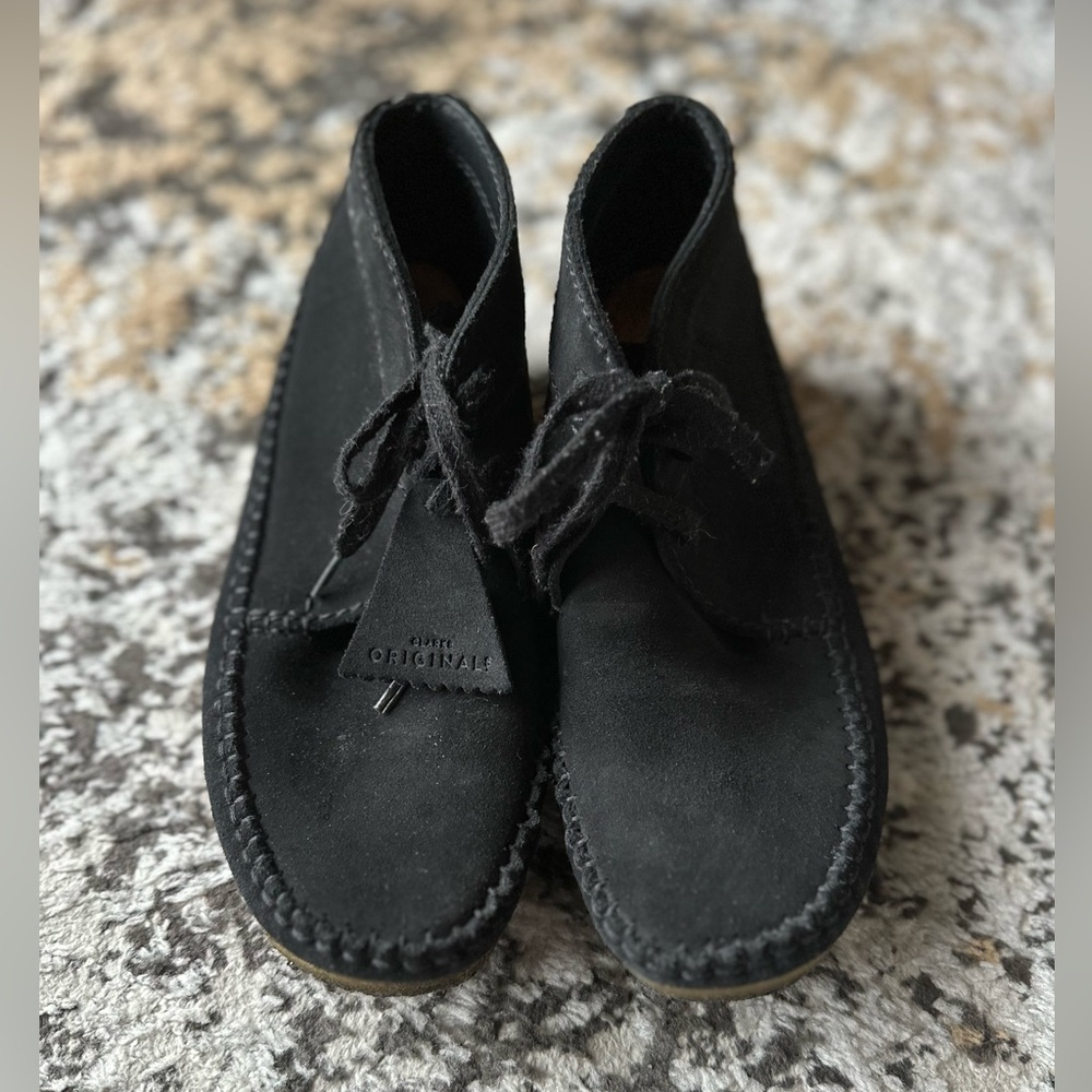 Clarks Black Suede Wallabee Boot